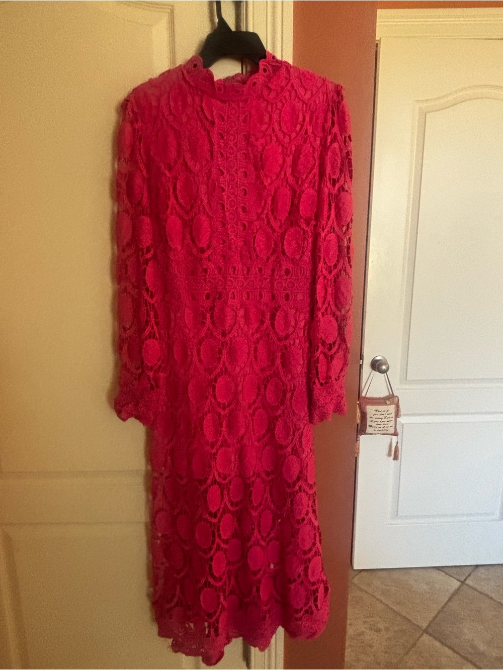Lace Midi Dress - Hot Pink